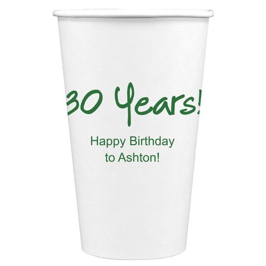Studio Milestone Year Paper Coffee Cups